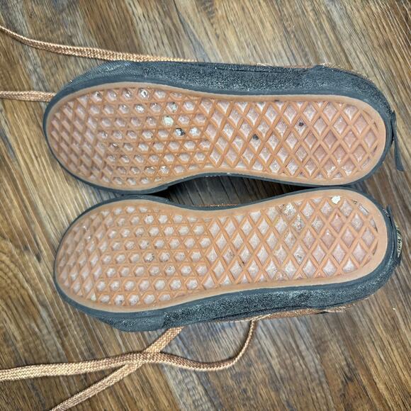 Vans Big Kids size 3 gold glitter Old Skool party lace up shoes - Picture 6 of 8